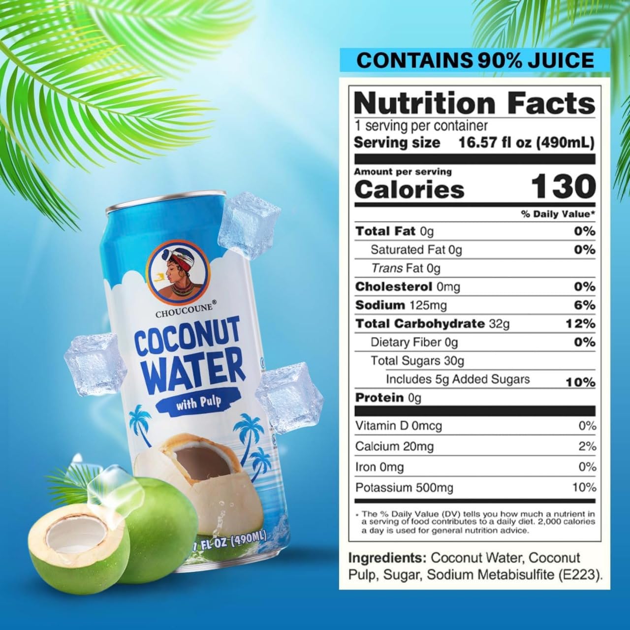 COCONUT WATER ORIGINAL WITH PULP- CHOUCOUNE